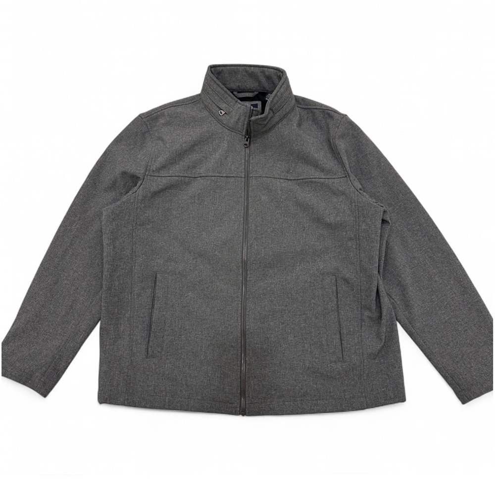 Dockers Smart 360 Tech Gray Zip Up Soft Shell Jacket Pockets Casual Men's XXL